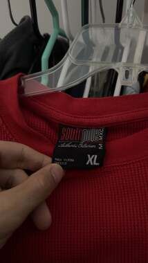 Vintage Southpole Red Waffle Knit Thermal Long Sleeve Shirt XL